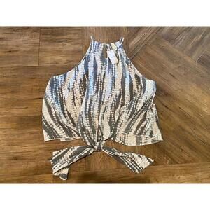 Tyche Snake Print Thin Strap Boutique Crop Top sz M NWT